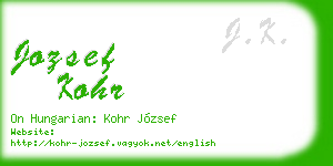 jozsef kohr business card