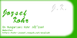 jozsef kohr business card